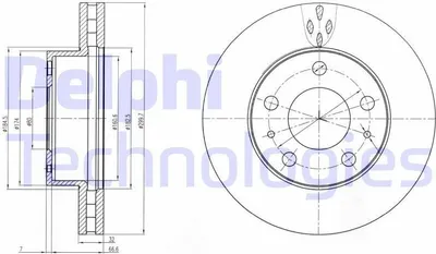 Produktbild von 2x DELPHI Bremsscheibe BG4060 für OPEL Movano C Pritsche / Fahrgestell (U9)