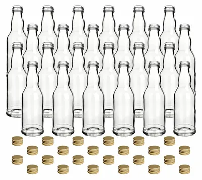 Productafbeelding van Set van 24 Glazen Flessen 200 ml met Schroefdop