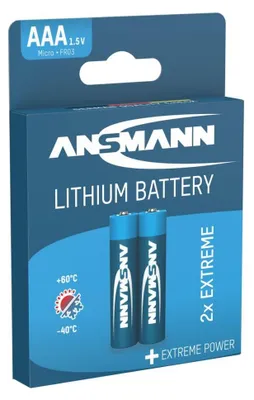 Productafbeelding van Ansmann 5021013, 1x2 stuks, Ansmann Lithium Micro AAA LR 03, Extreme-uitvoering