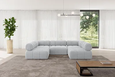 Produktbild von ALTDECOR Modulares Sofa Ecksofa in U-Form - Garvo-U1 - 285x190x70 cm Grau Corner modular Sofa Eckcouch Couch Wohnlandschaft Cauchsofa Polstersofa