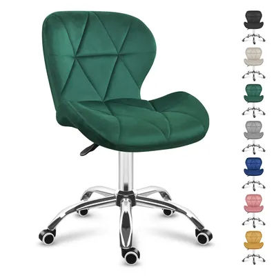Produktbild von MARK ADLER Future 3.0 | Drehstuhl Bürostuhl Polsterstuhl | Höhenverstellbar bis 130 kg belastbar Samt Velours | Homeoffice Schminktisch | Grün