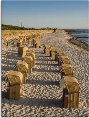 Produktbild von ARTland Leinwandbild Strandkörbe Ostseeküste in Wustrow Größe: 60x80 cm