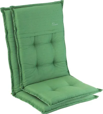 Produktbild von Homeoutfit24 Elbe Gartenstuhlauflagen Hochlehner, 2er Set,  Europe, Gartenstühle Sitzauflagen, Gartenstuhlauflagen, Sitzkissen, Polsterauflagen UV-Beständig, Sitzkissen, Hochlehner Auflagen