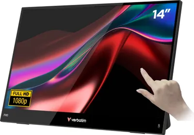 Verbatim Portable 14" FHD Touch Monitor LIGHT Tragbarer Monitor Schwarz 35,6 cm (14") LCD 1920 x 1080 Pixel