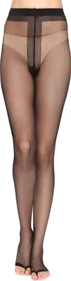 Produktbild von Merry Style Damen Transparente Strumpfhose mit offener Spitz 15 DEN MSGI010 (Schwarz, S) .