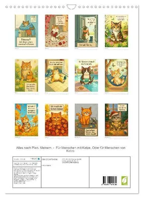 Produktbild von Alles nach Plan. Meinem. - Für Menschen mit Katze. Oder für Menschen von Katze. (Wandkalender 2026 DIN A3 hoch), CALVENDO Monatskalender