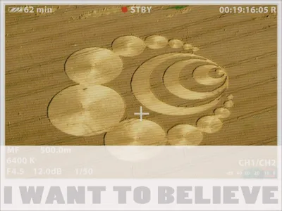 Produktbild von Kornkreise Kunstdruck Bild - I Want To Believe (60 x 80 cm)