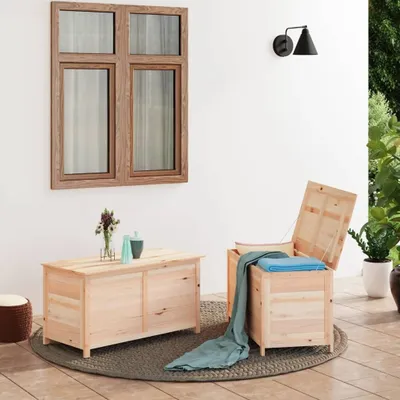 Immagine prodotto di The Living Store Scatola per cuscini da esterno 100x50x56 cm in legno massiccio di abete