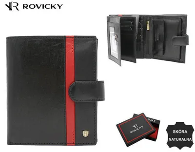 Obrázek produktu pro Rovicky pánská peněženka z přírodní kůže černá RFID 13,5×11,5 cm