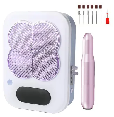 Produktbild von 3-in-1 Nagelstaub-Absauger mit Bohrlampe – Profi elektrische Nagelfeile (40.000 U/min) – Stufenlos regelbar, starke Saugkraft für Heim & Salon