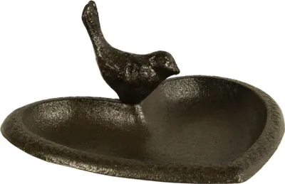 Produktbild von Vogeltränke Herz aus Gusseisen Vogelfutterschale aus Metall Tränke Vögel Garten