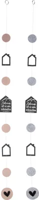 Immagine prodotto di Ghirlanda Gilde, "A casa si sta meglio", scritta, feltro, beige, grigio, confezione da 4, 2 pezzi come da foto, L. 8 cm, A. 130 cm 44721