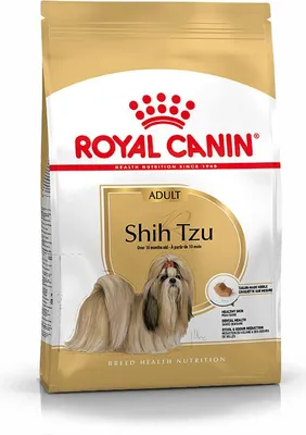 A bag of Royal Canin Shih Tzu adult dog food.