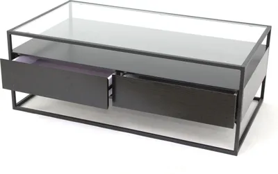 Produktbild von Couchtisch >2073-05< in Schwarz, Glas - 110x42cm (BxH)