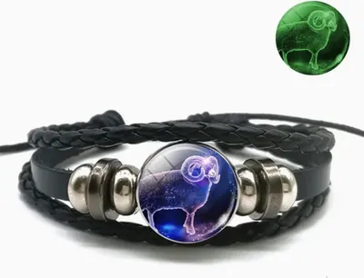 Produktbild von Armband Sternzeichen Widder mit 3D Gravur im Glas