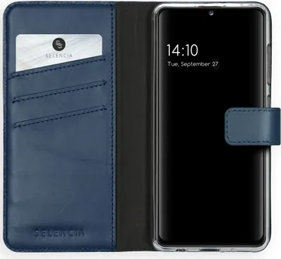 Zdjęcie produktu dla Selencia Etui ze skóry naturalnej na Samsung Galaxy A41 - Niebieski