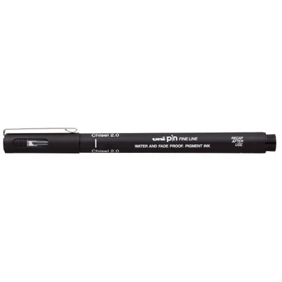 Image de uni-ballCS2200 N uni-ball Fineliner PIN Chisel 2.0, pointe biseautée, noir