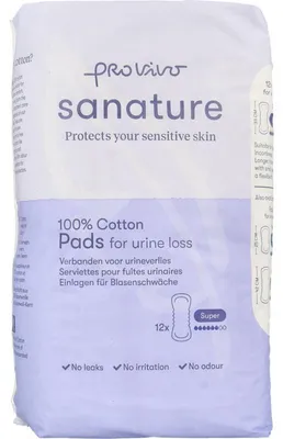 Produktbild von Sanature Pro Vivo Katoen Incontinentie Verband Super (12 stuks)