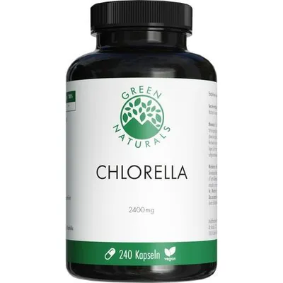 Produktbild von Green Naturals Chlorella Kapseln 2400 mg vegan 240 St