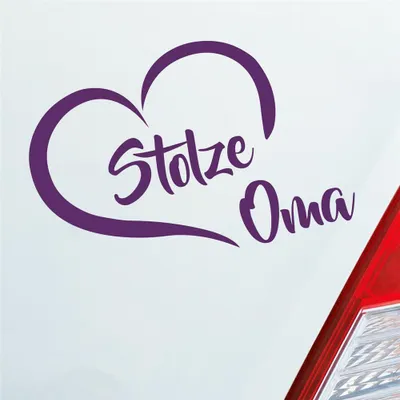 Produktbild von Auto Aufkleber Stolze Oma Liebe Herz Großmutter Enkel 14x10 cm Lila Sticker Heckscheibenaufkleber