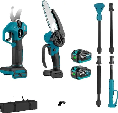 Immagine prodotto di Motosega elettrica, potatore telescopico, motore brushless, set da 25 mm 6 pollici-3