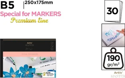 Zdjęcie produktu dla Szkicownik B5/30K do markerów - Artix