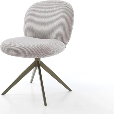 Produktbild von DELIFE Drehstuhl Nube-Flex Cord Silbergrau Kreuzgestell breit Effektfinish Titan 360° drehbar Wippfunktion Taschenfederkern