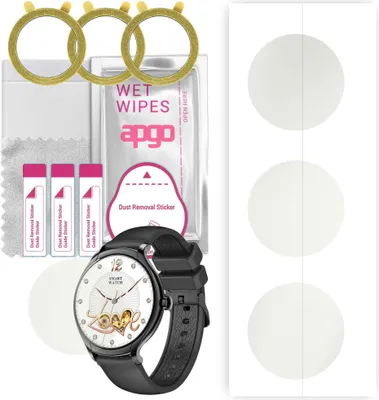 Produktbild von apgo 3 Stück Schutzfolie, Matt, kompatibel mit Rubicon RNCF13 Smartwatch, Hydrogel Displayschutzfolie mit Positionierhilfe, Displayfolie, robust und kratzfest