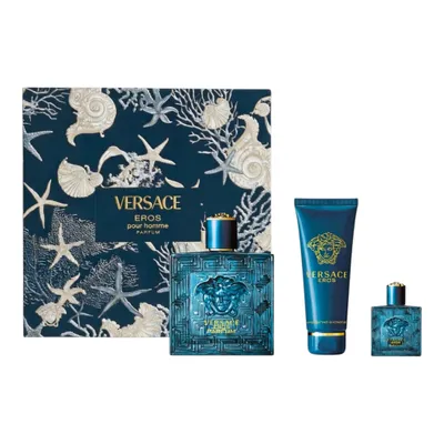 Produktbild von Versace Eros Pour Homme Giftset Perfume Spray 100ml/Perfumed Shower Gel 150ml/Perfume 5 ml 255 ml