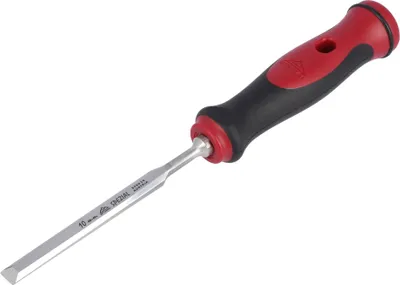 Produktbild von Stemmeisen mit rot-schwarzem 2K-Griff, 10mm, STUBAI Profi Stechbeitel zur präzisen Holzbearbeitung, Stecheisen für Schreiner Tischler