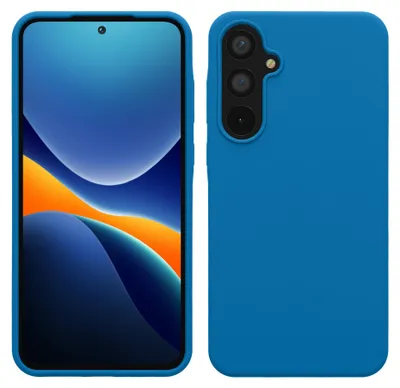 Produktbild von kwmobile Handyhülle für Samsung Galaxy A55 5G Hülle - Case Silikon - Kabelloses Laden - Schutzhülle Cover in Karibikblau