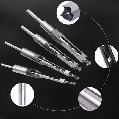 Produktbild von Holzbohrer Set 4 Stück, Spiralbohrer für präzise Bohrungen 6,4–12,7 mm, Bohrer für Bohrmaschine und Akkuschrauber - SquareDrill