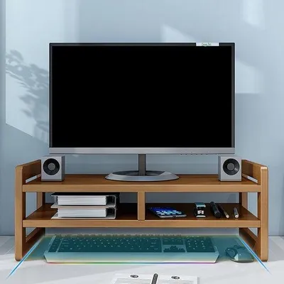 Immagine prodotto di Supporto metallico per monitor, supporto per doppio monitor, regolabile in altezza