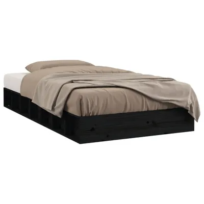 Obrázek produktu pro vidaXL Postel z masivu černá 135x190 cm