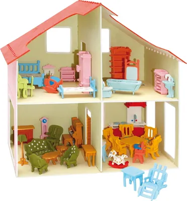 Produktbild von PEBARO drevený domček pre bábiky + nábytok 40 x 37 cm