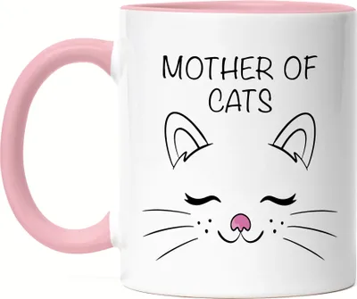Produktbild von Mother of Cats Tasse Rosa Katzen-Mama Geschenk Katzenliebhaber Katzenbesitzer Katzen Kätzchen Kaffeetasse