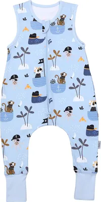 Produktbild von TupTam Sommer Schlafsack mit Füßen 0.5 TOG  e Materialien, Farbe: Piraten Affe Qualle Katze Blau (Pirate), Größe: 80-86