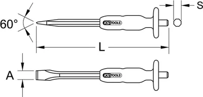 Zdjęcie produktu dla KS Tools 156.0241 dłuto ślusarskie Dłuto do pracy na zimno