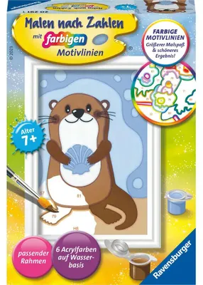 Produktbild von Ravensburger Malen nach Zahlen 20291 - Fröhlicher Otter - Kinder ab 7 Jahren