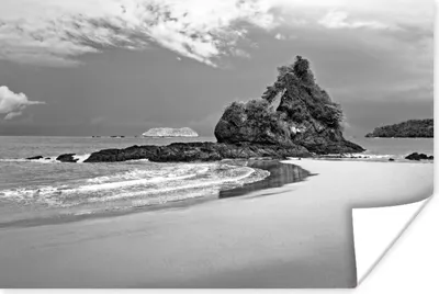 Produktbild von MuchoWow® Poster Das Paradies am Strand von Costa Rica in Schwarz und Weiß 180x120 cm - Fotoplakat