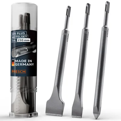 Immagine prodotto di Set di scalpelli SDS plus - Scalpello a punta - Scalpello piatto - Scalpello largo - 250 mm - 3 pezzi