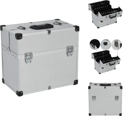 Obrázok produktu pre vidaXL Box na náradie 38x22,5x34 cm Strieborný hliník - Boxy na náradie