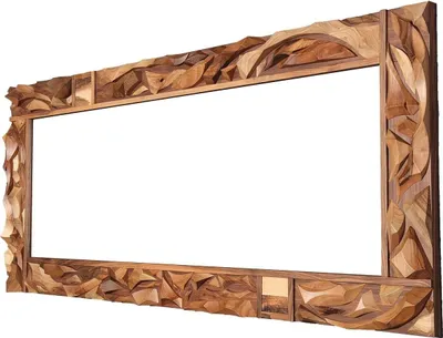 Produktbild von Brauner Holz- und Glasspiegel eleganter Stil für Schlafzimmer
