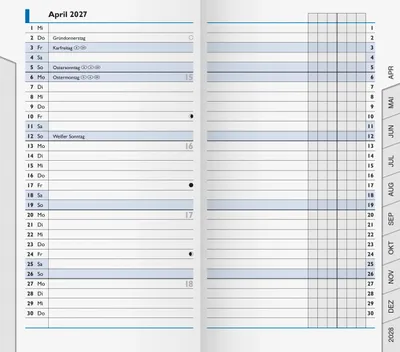 Produktbild von 2027 BRUNNEN Taschenkalender 9x15cm Einlage