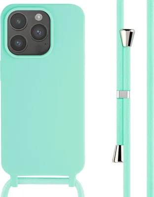 Image de imoshion Étui en silicone avec cordon pour l'Apple iPhone 15 Pro - Vert menthe