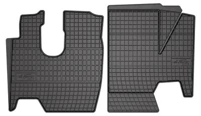 Produktbild von Gummi-Fußmatten vorne für Mercedes-Benz Atego 1 1995-2005 – 2-tlg, Schwarz, passgenau