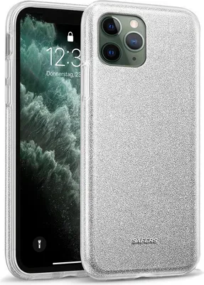 Produktbild von Conie Glitzer Schutzhülle für iPhone 11 Pro Hybrid Silikon Hard Case TPU Cover Hülle in Silber