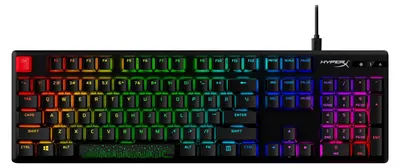 Produktbild von HyperX Alloy Origins PBT HX Rot – Mechanische Gaming-Tastatur, Volle Größe (100%), Kabelgebunden, USB, Mechanischer Switch, RGB-LED, Schwarz