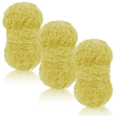 Produktbild von Plüschwolle 3 x 100g Fransengarn Gelb zum Häkeln & Stricken