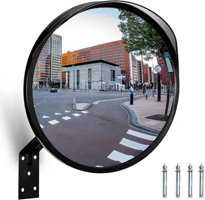 Obrázek produktu pro Zrcadlo s panoramatickým výhledem, 30 cm, dopravní zrcadlo, zakřivené zrcadlo, pro venkovní použití